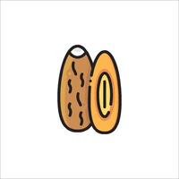 A pair of nuts in a line drawing vector