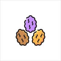 A walnut icon in a line style vector