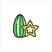 A green and yellow star and a cactus vector