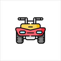A red and yellow toy car icon on a white background vector