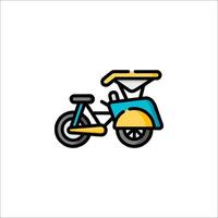 A bicycle with a basket on the back and a yellow umbrella vector