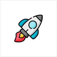 A rocket ship icon on a white background vector