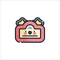 A pink and blue camera icon with a star on it vector