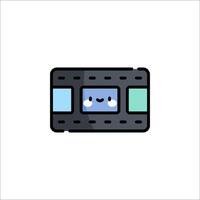 A cassette icon with a smiley face vector