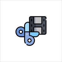 A tape icon with a blue and black background vector