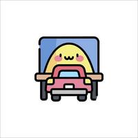 A cartoon character sitting in a car vector