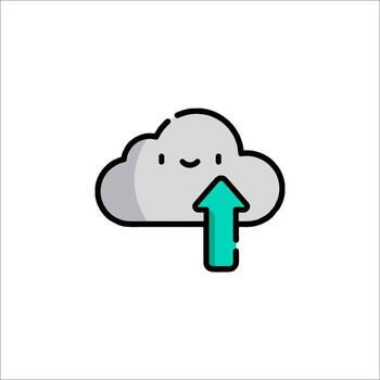Cloud icon with arrow pointing up vector
