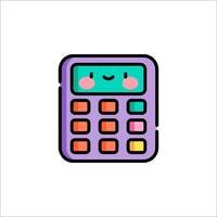 A cute calculator icon on a white background vector