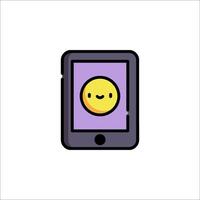 A smiley face on a phone screen vector