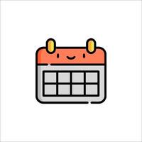A calendar icon with a smiley face vector
