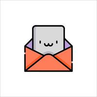 An envelope with a cute face inside vector