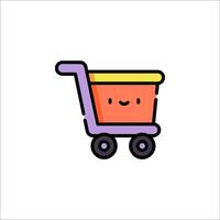 Cart icon with a smiley face on it vector