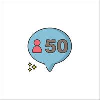 A speech bubble with the word 50 in it vector