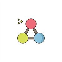 A colorful icon of three spheres with stars vector