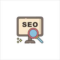 Seo icon with magnifying glass vector