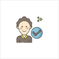 A man with a check mark on his face vector