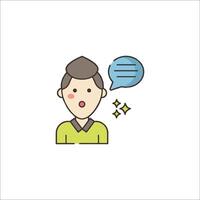 A man with a speech bubble on his head vector