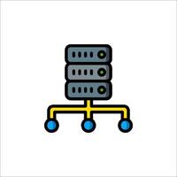 A server with three blue and green lights on it vector