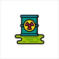 A radioactive barrel icon on a white background vector