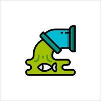 A green pipe with a fish coming out of it vector