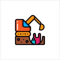A construction machine icon on a white background vector