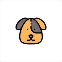 A dog head icon in a flat style vector