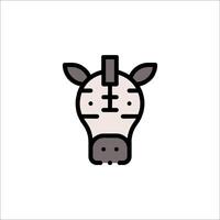 A zebra head icon in a simple style vector