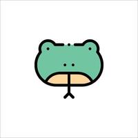 A green frog with a long tongue vector