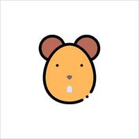 A cartoon mouse head with a big nose vector