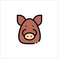 A pig head icon on a white background vector