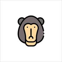A monkey head icon on a white background vector