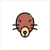 A cartoon bear head with a nose and ears vector