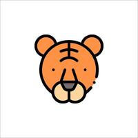 A cartoon tiger head on a white background vector