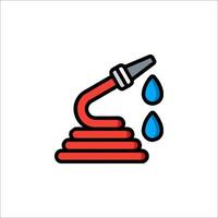 A red and blue icon of a water pump vector