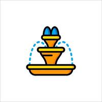 A cartoon fountain with water coming out of it vector