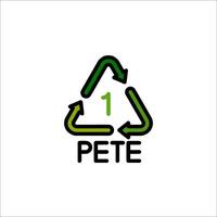 A logo for pete, with a green arrow pointing to the number one vector