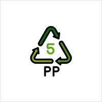 A logo for the 5 p p recycling program vector