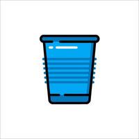 A blue plastic cup icon on a white background vector