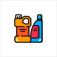 A colorful bottle and a bottle of cleaning products vector