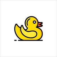 A yellow rubber duck on a white background vector