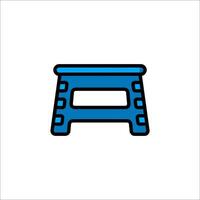 A blue step stool icon on a white background vector