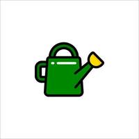 A green watering can icon on a white background vector