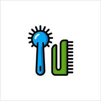 A comb and a comb are shown in a line style vector