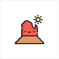 A desert landscape with a sun and a smile vector