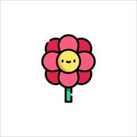 A flower with a smiley face on it vector