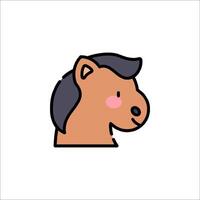 A horse head icon in a flat style vector