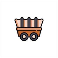 A cartoon wagon with three logs on the back vector
