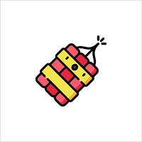 A bomb icon with a red and yellow bomb vector