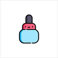 A blue bottle with a red cap and a smiley face vector