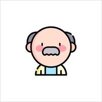 An old man with a mustache and a mustache vector